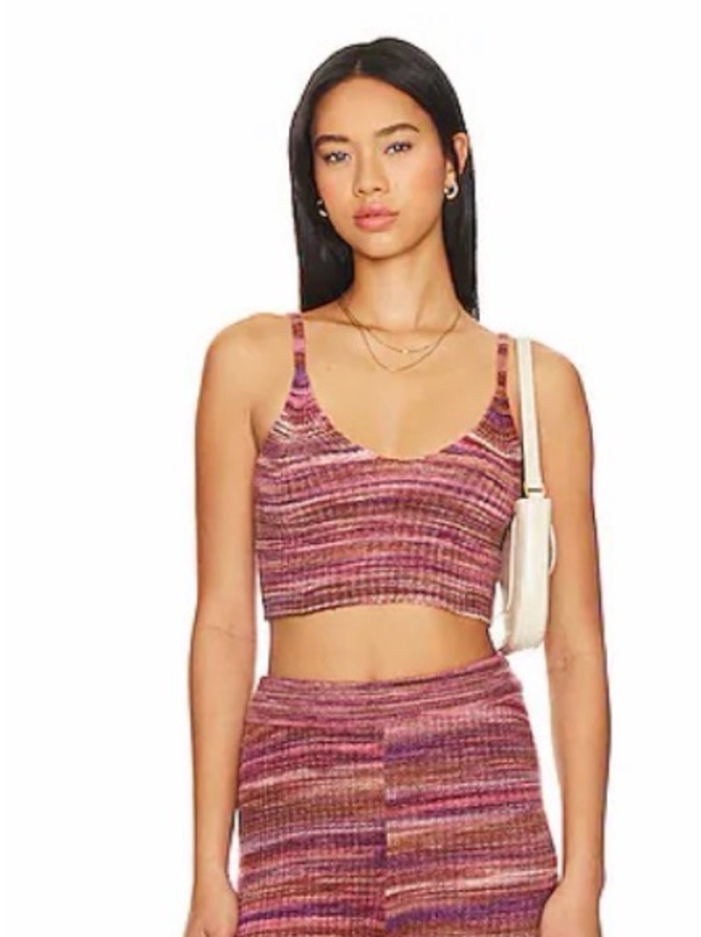 L*space Demi Top Sundown Space Dye Knit Crop Tank Top XS